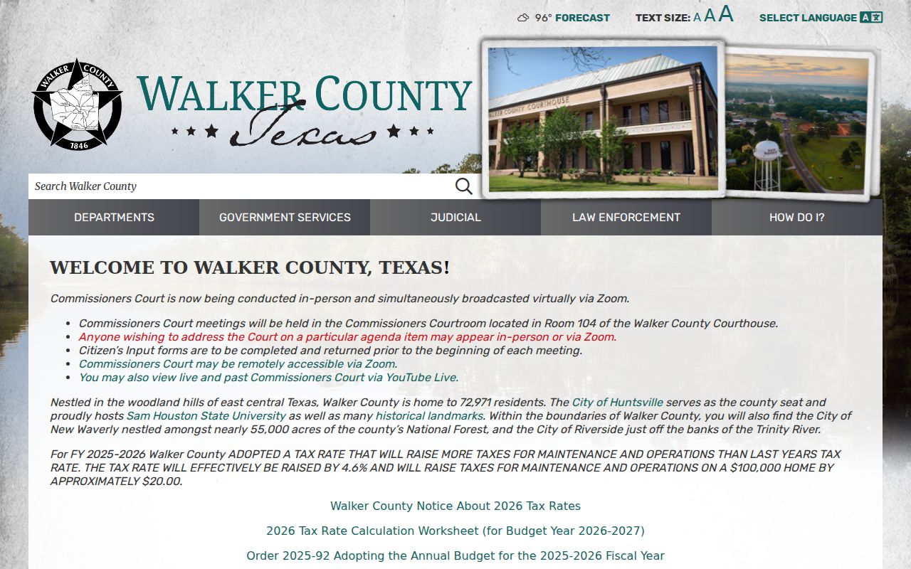 Walker County criminal records official homepage