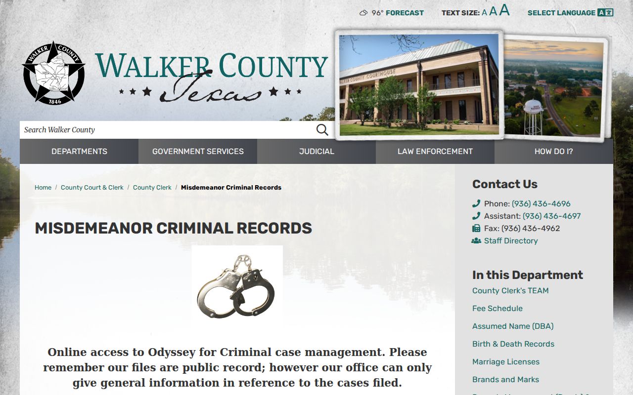 Walker County criminal court case misdemeanor records page