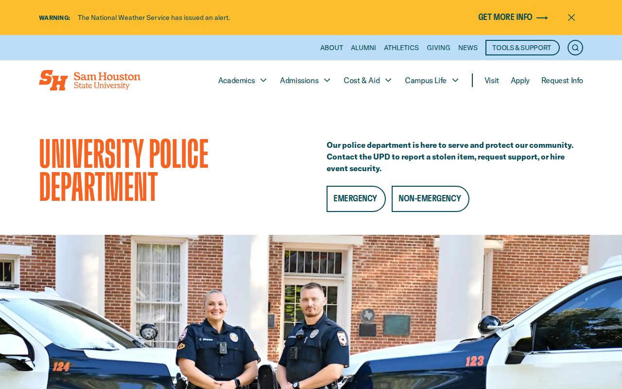 Sam Houston State University Police source for Huntsville criminal history records